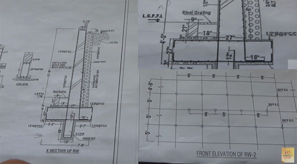 How to read the structural drawing in a jobsite for retaining wall foundation