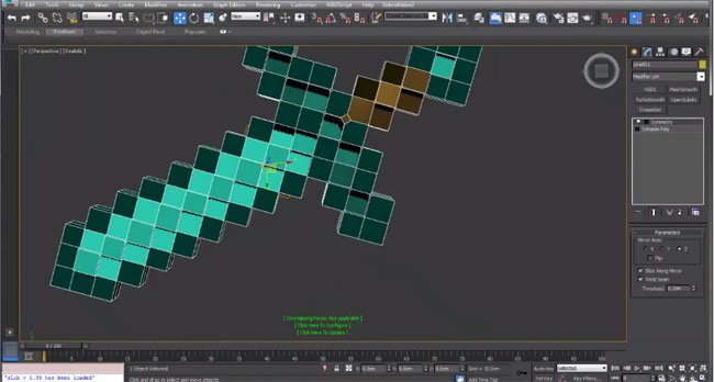 How to apply 3ds max for creating the model of a 3d printable Minecraft Sword