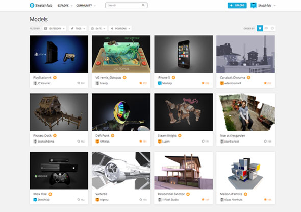 A download option is included in sketchfab to download over 200K 3D files