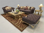 Brown European sofa model