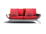 Red stylish sofa interior 3d models