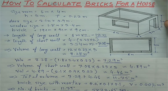 Tips to calculate the quantity of bricks in a house