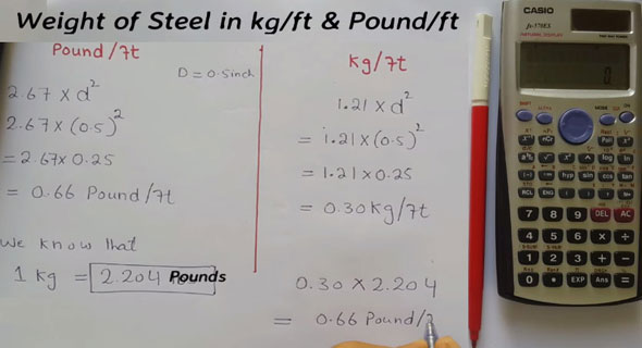 Tips to compute the weight of steel bar in kg/feet and pound/feet