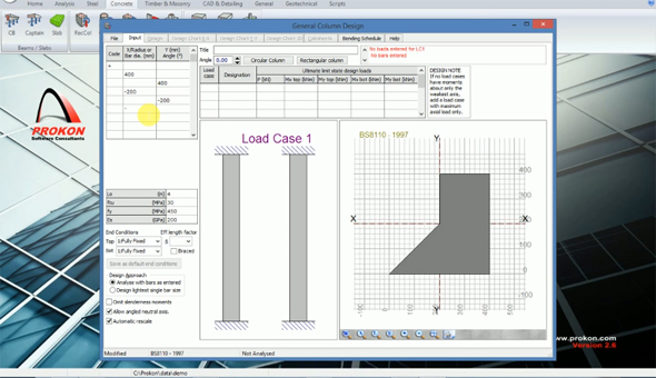 How to use Prokon Construction Software to design a general and irregular column