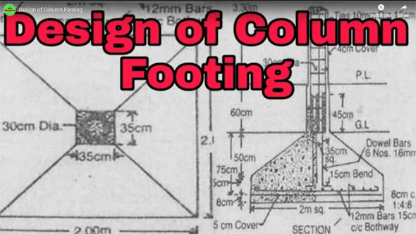 How to create the design of a square column footing
