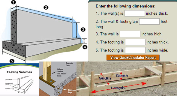 Concrete Wall and Footing Calculator