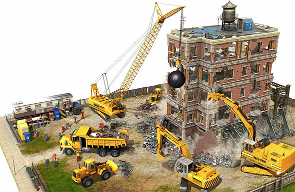 Precautions in demolition work of buildings