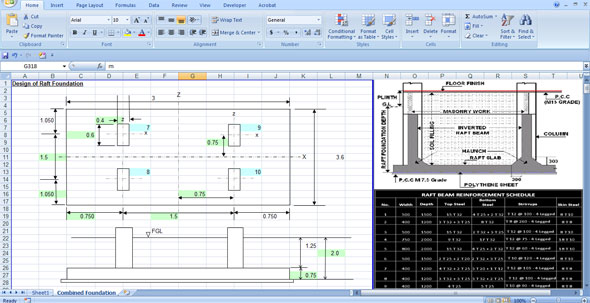 Download excel sheet to design raft foundation easily