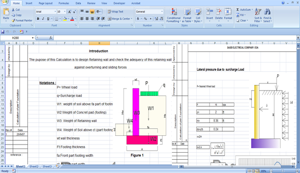 Download excel based calculation sheet for designing retaining wall perfectly