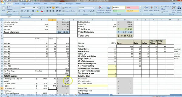 Estimating with Excel for the Small Contractor Part4
