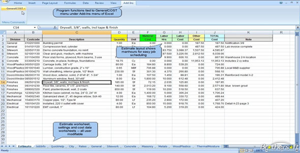 General Cost Estimator Sheet for Excel