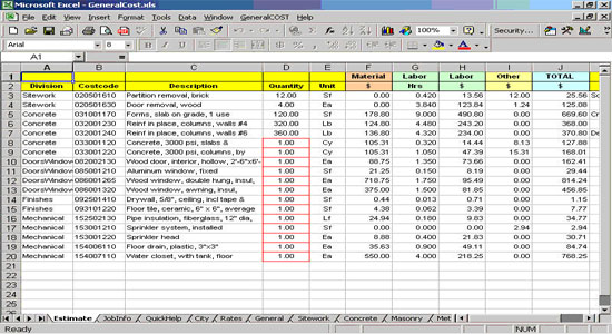 General Cost Estimator