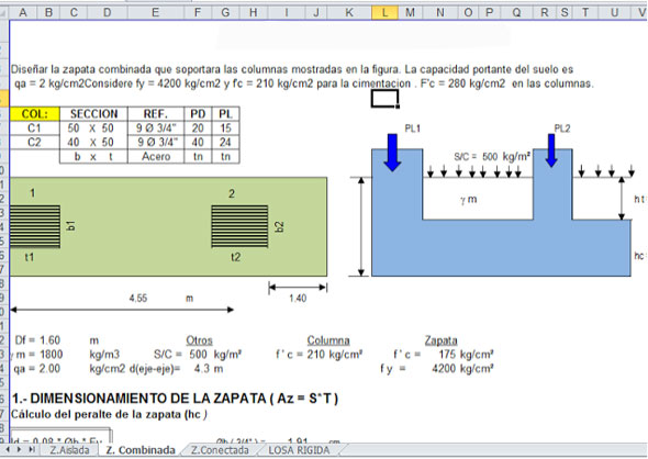 Download Excel template for design isolated footings