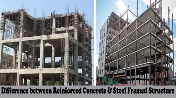 Points of differences among reinforced concrete and steel framed structure