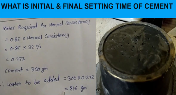 How to find out initial and final setting time of cement