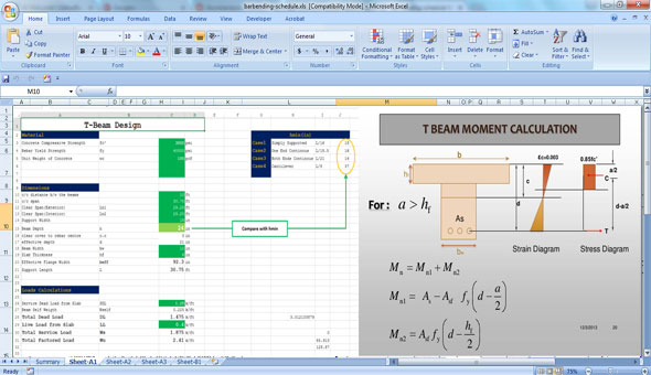 Download Excel Sheet For T-beam Design
