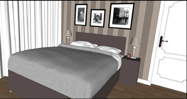 Making of the bedroom with Sketchup