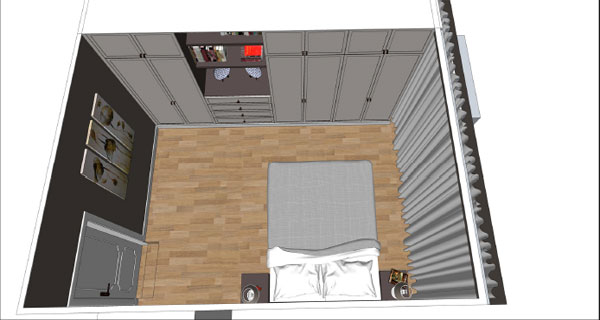 Making of the bedroom with Sketchup