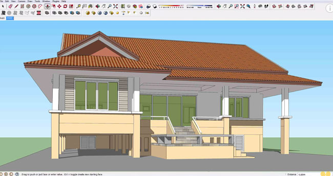 Sketchup Create House model in 1.30 hour