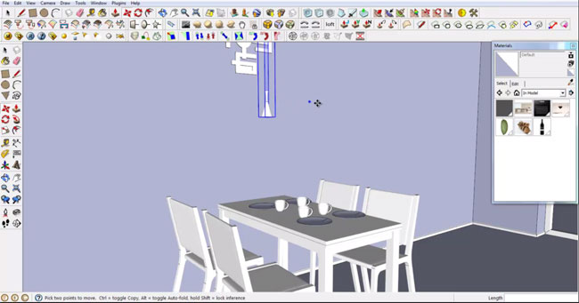 How to apply sketchup for creating the model of a dining room