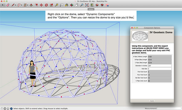 Building a PVC Geodesic Dome with SketchUp