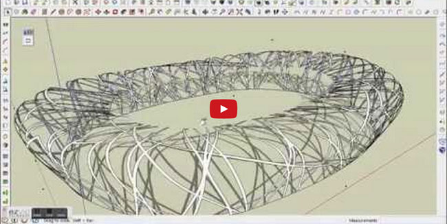 Beijing China Olympic Stadium with Sketchup