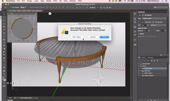 importing sketchup models into photoshop