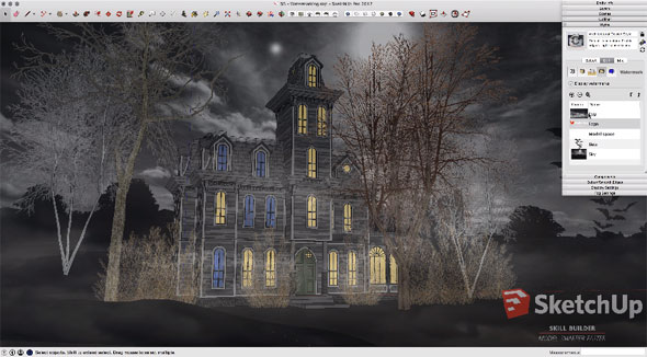 How to add layered watermarks to a sketchup model