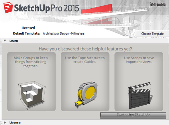 Get the educational licenses for Sketchup Pro 2015