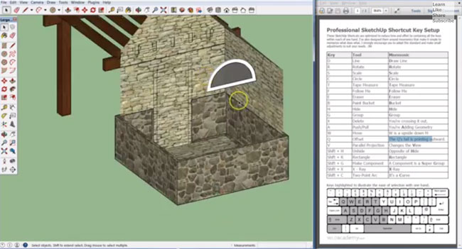 Set up shortcut key layout to minimize your modeling time with Sketchup
