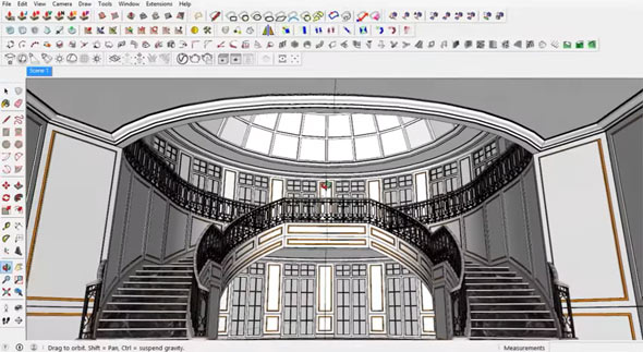 How to design stairs with various sketchup pluign and Vray 3.4