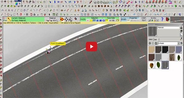 Texturing Curved Road in Sketchup