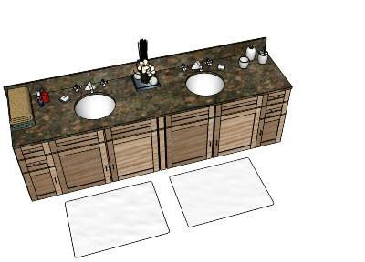Double bowl bathroom vanity