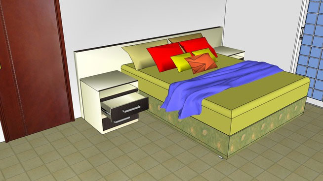 Vista quarto com cama box Bed