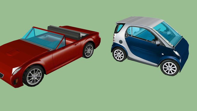 Miata and Smart car