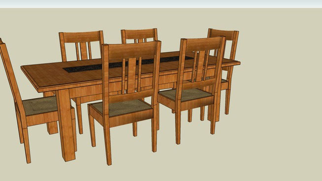 Wood Dining Table and 6 Chairs