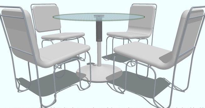 Dining 4 white paper clip chairs