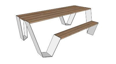 Hopper table outdoor furniture